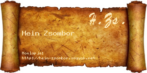 Hein Zsombor névjegykártya